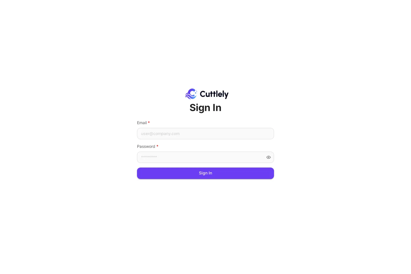 The Sign In page with Email and Password fields and the password sign-in button.
